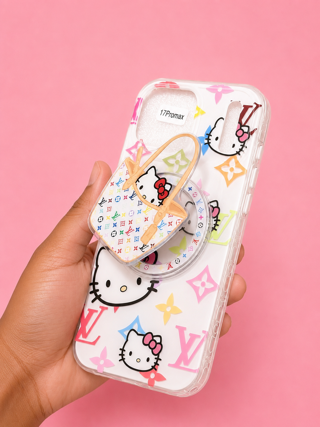 Hello kitty LV case with magnetic grip